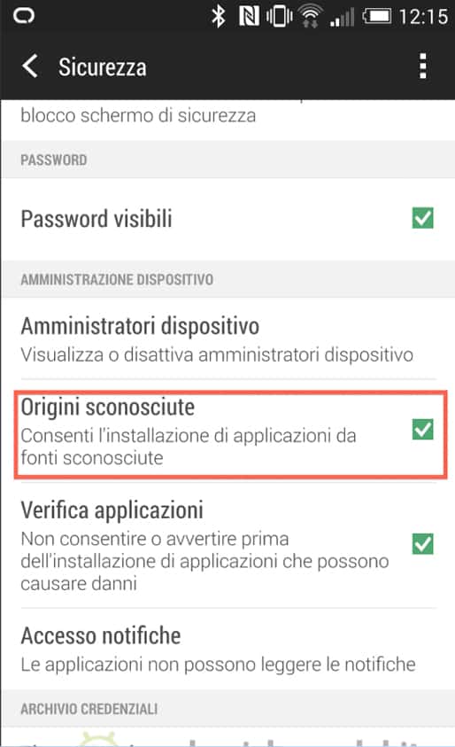 Come abilitare l’installazione di apk: 2. Abilitare Origini sconosciute